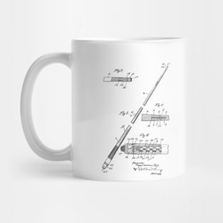 Billiard Cue Vintage Patent Hand Drawing Mug